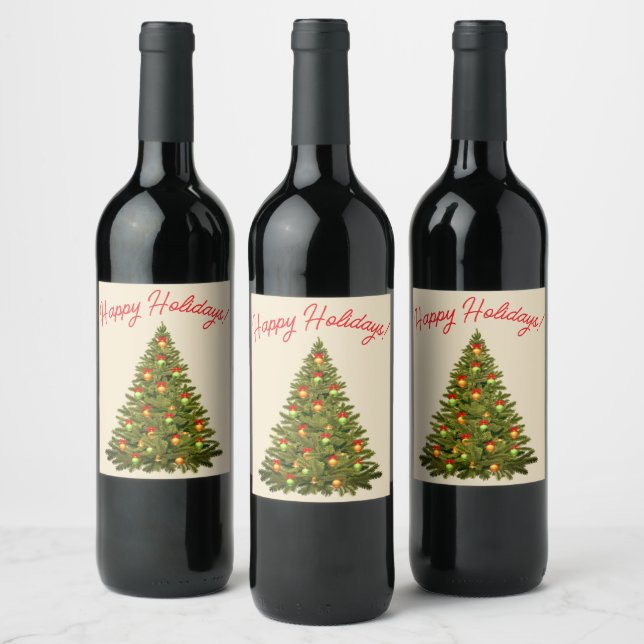 Gorgeous holiday wine bottle label (Bottles)