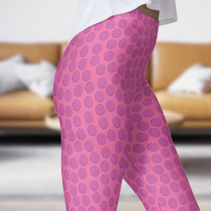 Gorgeous Hot Pink and Pink Polka Dot Pattern Leggings