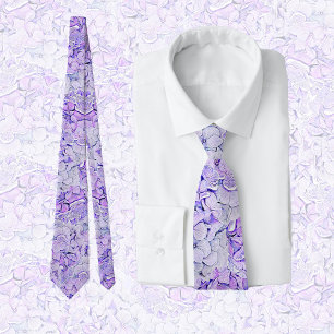 Gorgeous hydrangea pattern in lavender, floral tie