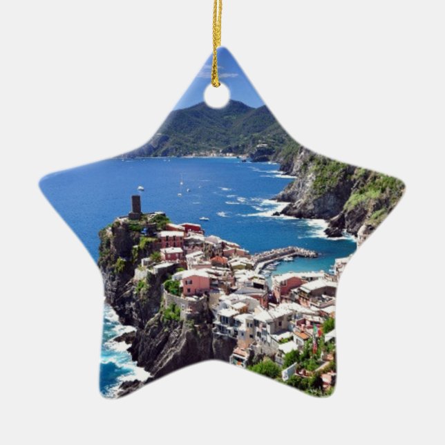 Gorgeous Italian Seaside Ceramic Tree Decoration (Front)