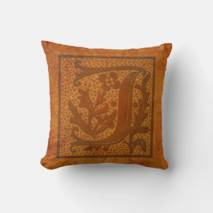 Gorgeous J Monogram/Old Letter Pillow! Cushion