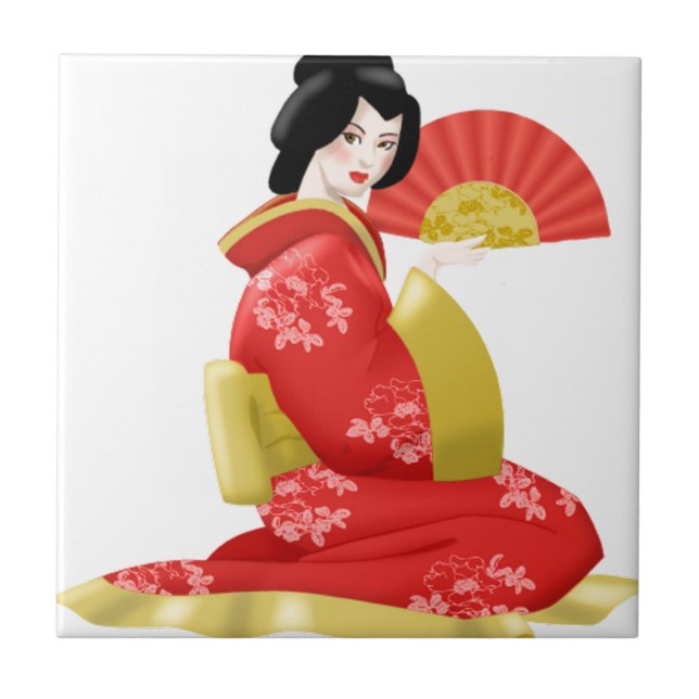 Gorgeous Japanese Woman Tile (Front)