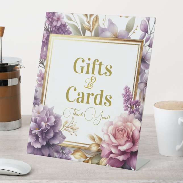 Gorgeous Lavender Vineyard Cards and Gifts Pedestal Sign (In SItu)