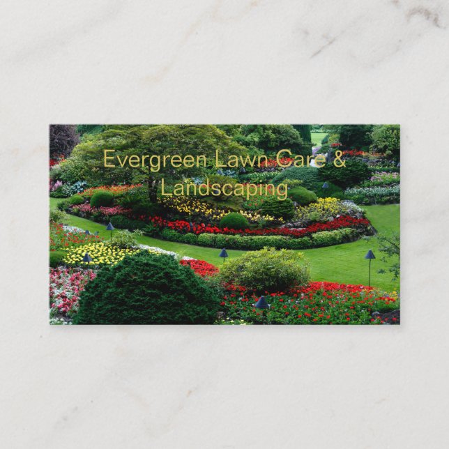 Gorgeous Lawn Photo Landscaping Business Card (Front)
