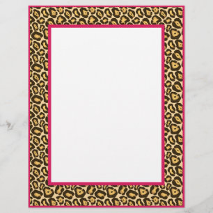 Gorgeous Leopard Print Border Stationery - Pink