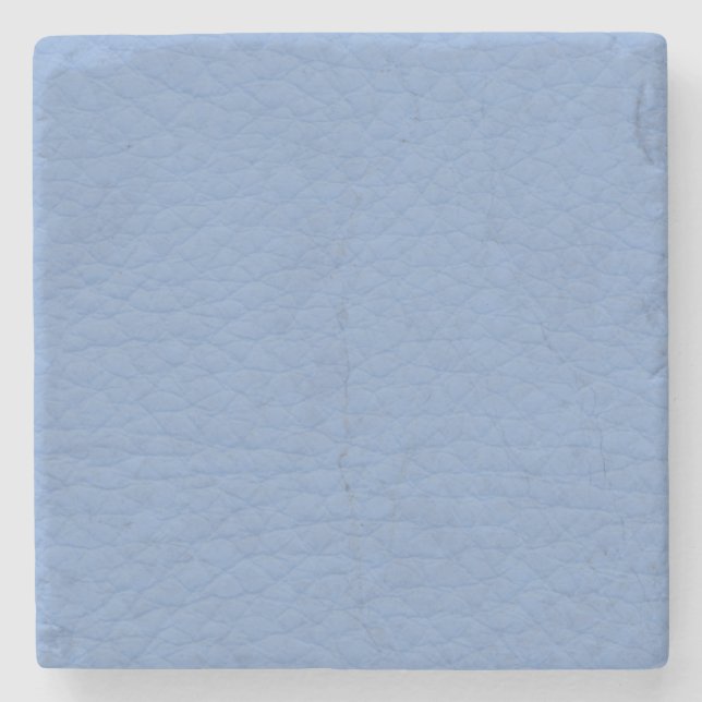 Gorgeous Light Blue Leather Texture Stone Coaster (Front)