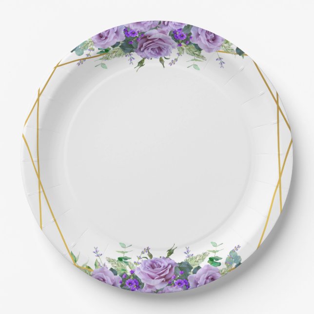 Gorgeous lilac and Lavender Vineyard  Paper Plate (Front)