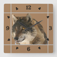 Gorgeous Low Poly Wolf Clock