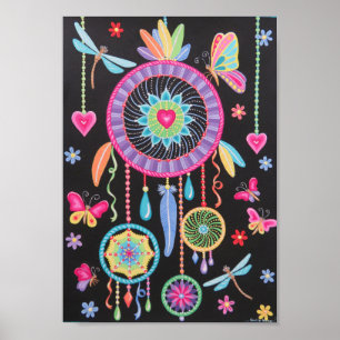 Gorgeous Mandala Dreamcatcher art by Soozie Wray Poster