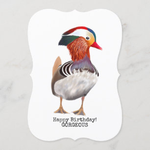 Gorgeous Mandarin Duck Happy Birthday Invitation