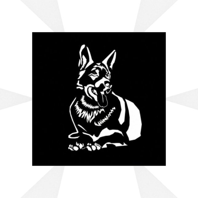 Gorgeous Minimalist B&W German Shepherd Poster (Creator Uploaded)