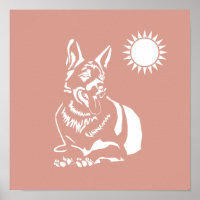 Gorgeous Minimalist German Shepherd Poster