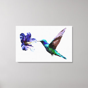 Gorgeous Minimalist Hummingbird/Hibiscus Canvas Print