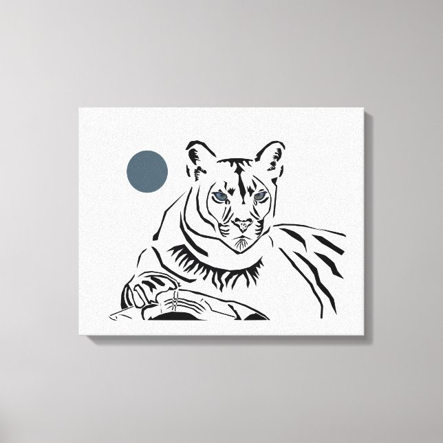 Gorgeous Minimalist Mountain Lion Canvas Art (Front)