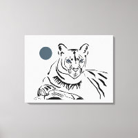 Gorgeous Minimalist Mountain Lion Canvas Art