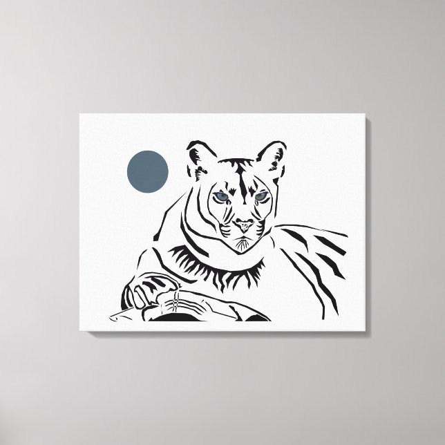 Gorgeous Minimalist Mountain Lion Canvas Art (Front)