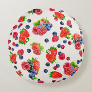 Gorgeous Mixed Berries Round Pillow