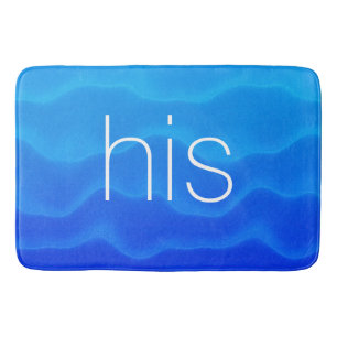 Gorgeous Modern Blue Lagoon Pattern his Bath Mat