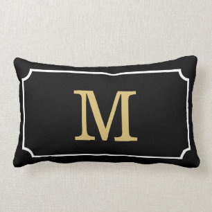 Gorgeous Monogram Geom Pattern Lumbar Throw Pillow