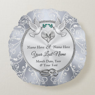 Gorgeous Monogrammed Wedding Gifts for the Bride Round Cushion