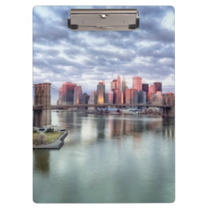 Gorgeous morning view and city reflections clipboard