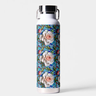 Gorgeous Mosaic Flowers Pattern Water Bottle