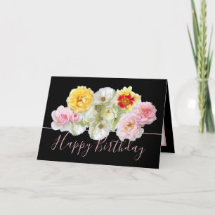 Gorgeous Multi-color Roses Floral Bouquet Birthday Card