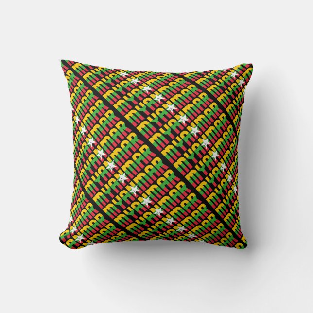 Gorgeous Myanmar National Flag Cushion (Front)