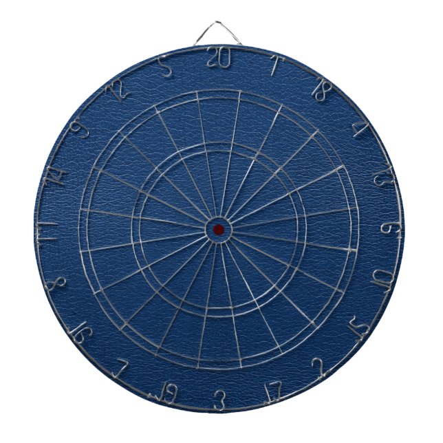 Gorgeous Navy Blue Leather Texture Dartboard (Front)