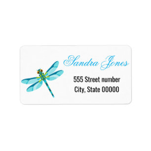 Gorgeous one of a-kind address labels dragonfly