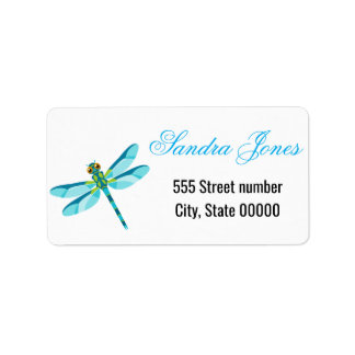 Gorgeous one of a-kind address labels dragonfly