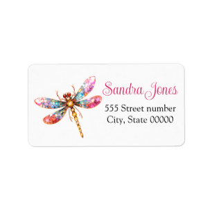 Gorgeous one of a-kind address labels dragonfly