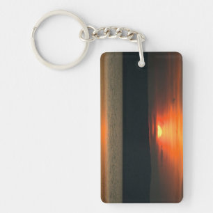 Gorgeous Orange Sunset At Neusiedlersee Key Ring