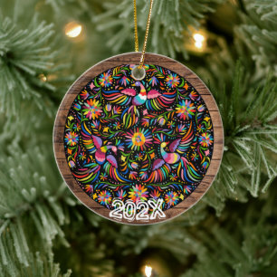 Gorgeous Ornamental Painted Bird Name- Year Ceramic Tree Decoration