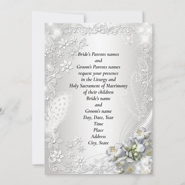 Gorgeous Ornate Semi-Gloss Wedding Invitation (Front)