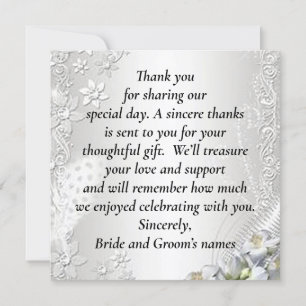 Gorgeous Ornate Wedding Thank You Card