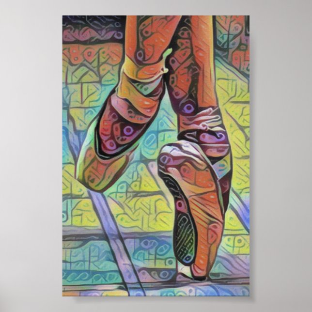 Gorgeous Painted Ballet Slipper Poster (Front)