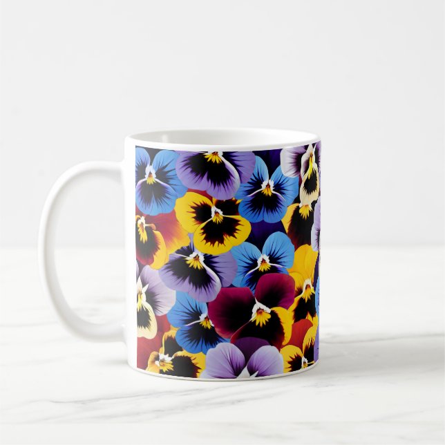 Gorgeous Pansy Mug (Left)