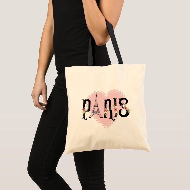 Gorgeous Paris Heart Tote Bag (Front (Product))