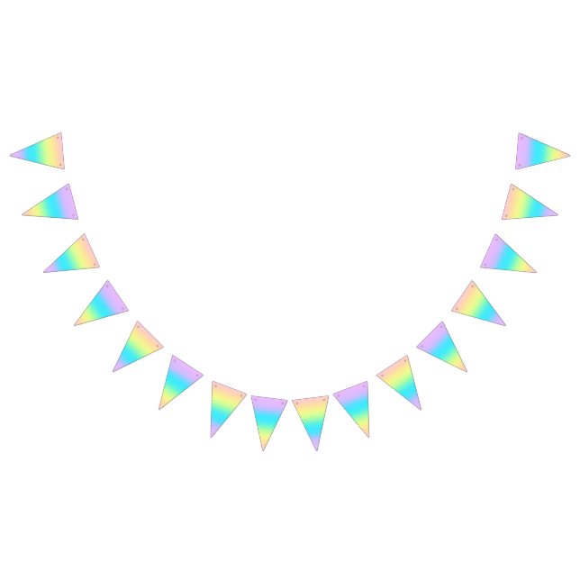 Gorgeous Pastel Rainbow Gradient Wedding Bunting (All)