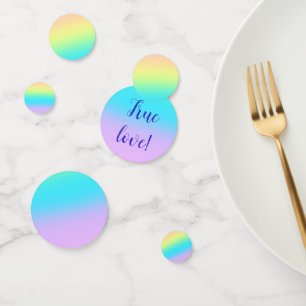 Gorgeous Pastel Rainbow Gradient Wedding Confetti
