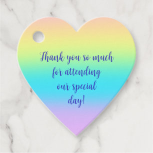 Gorgeous Pastel Rainbow Gradient Wedding Favour Tags