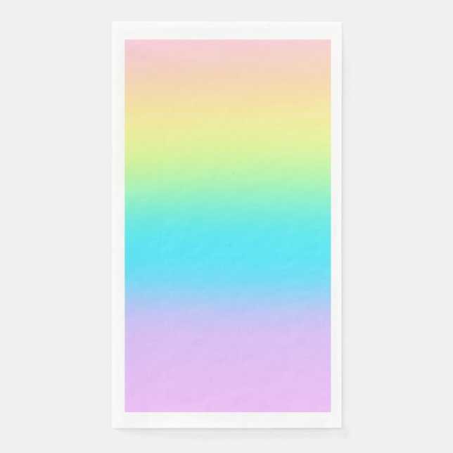 Gorgeous Pastel Rainbow Gradient Wedding Napkin (Front)