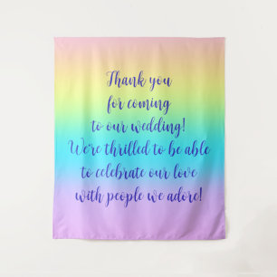 Gorgeous Pastel Rainbow Gradient Wedding Tapestry