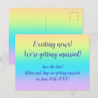 Gorgeous Pastel Rainbow Wedding Save-The-Date