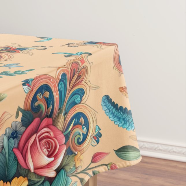 Gorgeous Pattern of Summers Flowers Tablecloth (In Situ)