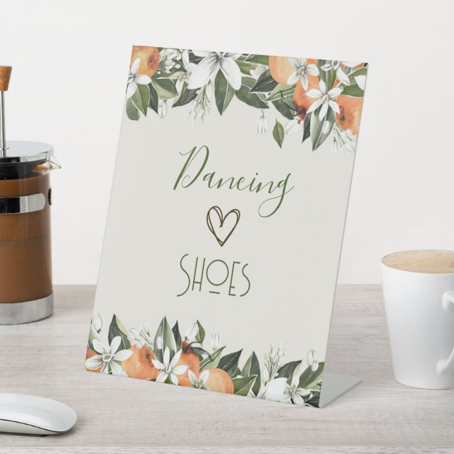 Gorgeous Peaches Flip Flop Station Dancing Pedestal Sign (In SItu)