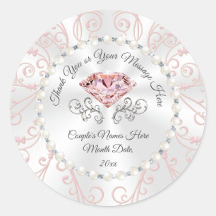 Gorgeous Pearls and Blush Pink Diamond Stickers