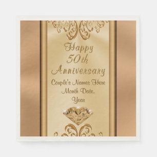 Gorgeous Personalised 50th Anniversary Napkins