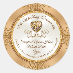 Gorgeous Personalised 50th Anniversary Stickers